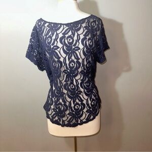 Lane Bryant Lace Top Navy Plus Size 18/20
